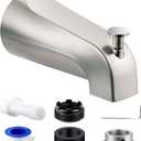 Dreyoo Tub Spout (Universal Fits 1/2" Copper Pipe, 1/2" IPS and 3/4" IPS), Bathroom Bathtub Faucet with Adapters and Hex Wrench(Brushed Nickel,Simple)