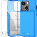 Battery Case for iPhone 13/13 Pro/14/14 Pro/15/15 Pro, Ultra-Slim Wireless Fast Charging Case Extend Rechargeable Anti-Fall Soft-TPU Charger Case for iPhone 13/13 Pro/14/14 Pro/15/15 Pro 6.1" (Blue)