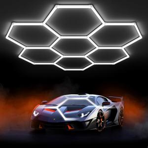 Hexagon Garage LED Lights, 30 Pack Super Bright 420W 63000LM 5000K LED Hexagon Lights, 7 Grid Hex Light for Shop Car Care Home Gym Garage Workshop Basement Warehouse