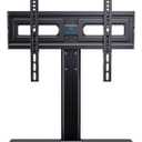 PERLESMITH Universal Swivel TV Stand-Table Top TV Stand for 32-65 inch TV-Height Adjustable TV Base with Heavy-Duty Tempered Glass Base, VESA 400x400mm up to 88lbs, PSTVS17