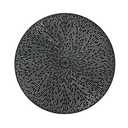 Round PVC Placemats, Starburst Design, Black , Set of 18
