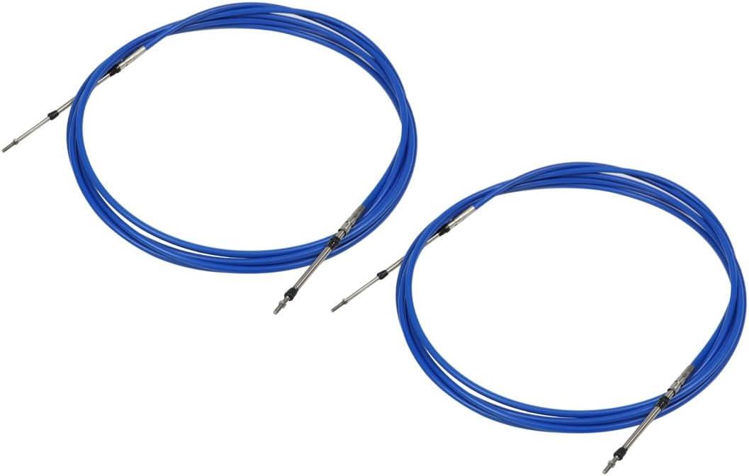 Nakkaa 33C Throttle Shift Control Cable Compatible with Outboard Engine Boat Motor Steering System Blue (2PC 20FT)