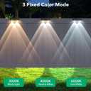 Solar Fence Lights Outdoor - 3 Color Modes(3000K/4000K/6000K), IP55 Waterproof Solar Lights, Fence Light Solar Powered for Outside, Backyard, Railing, Steps, Patio and Wall Lighting（8Pack）