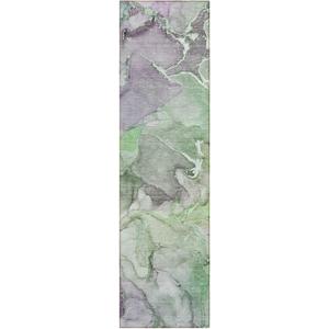 Addison Rugs Chantille ACN500 Green 2'3" x 7'6" Indoor Outdoor Hallway Runner Rug, Stain Resistant Washable Kitchen Area Carpet for Bathroom, Laundry and Bedroom Rug (2'3" x 7'6" (Runner))