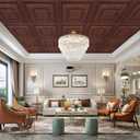 STICKGOO Glue Up Ceiling Tiles, 24x24 Inch PVC Decorative Drop Ceiling Tile Antique Copper 48 Sq. Ft, Pack of 12 Tiles