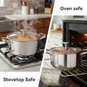 6QT Stainless Steel Stock Pot with Lid and Encapsulated Bottom- Professional Soup Pot - Thick Bottom Stockpot for Cooking, Stewing, and Canning, Dishwasher Safe