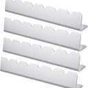 4 Pcs Skewers Holder Stainless Steel Shish Kabob Rack BBQ Long Skewers Rack for Round Flat Wood Metal Bamboo Grilling Accessories 12 Inch