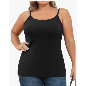 Size Camisole for Women with Shelf Bra Adjustable Spaghetti Strap Cami Tank Top Cotton Undershirts size L
