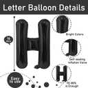 4 x Black Happy Birthday Balloons Banner Foil Balloons Letters Bachelorette Balloon for Black Themed Party Decoration Supplies Halloween Birthday Decoration Decor Ballons Arch Kits Party Balloon Set 15pcs
