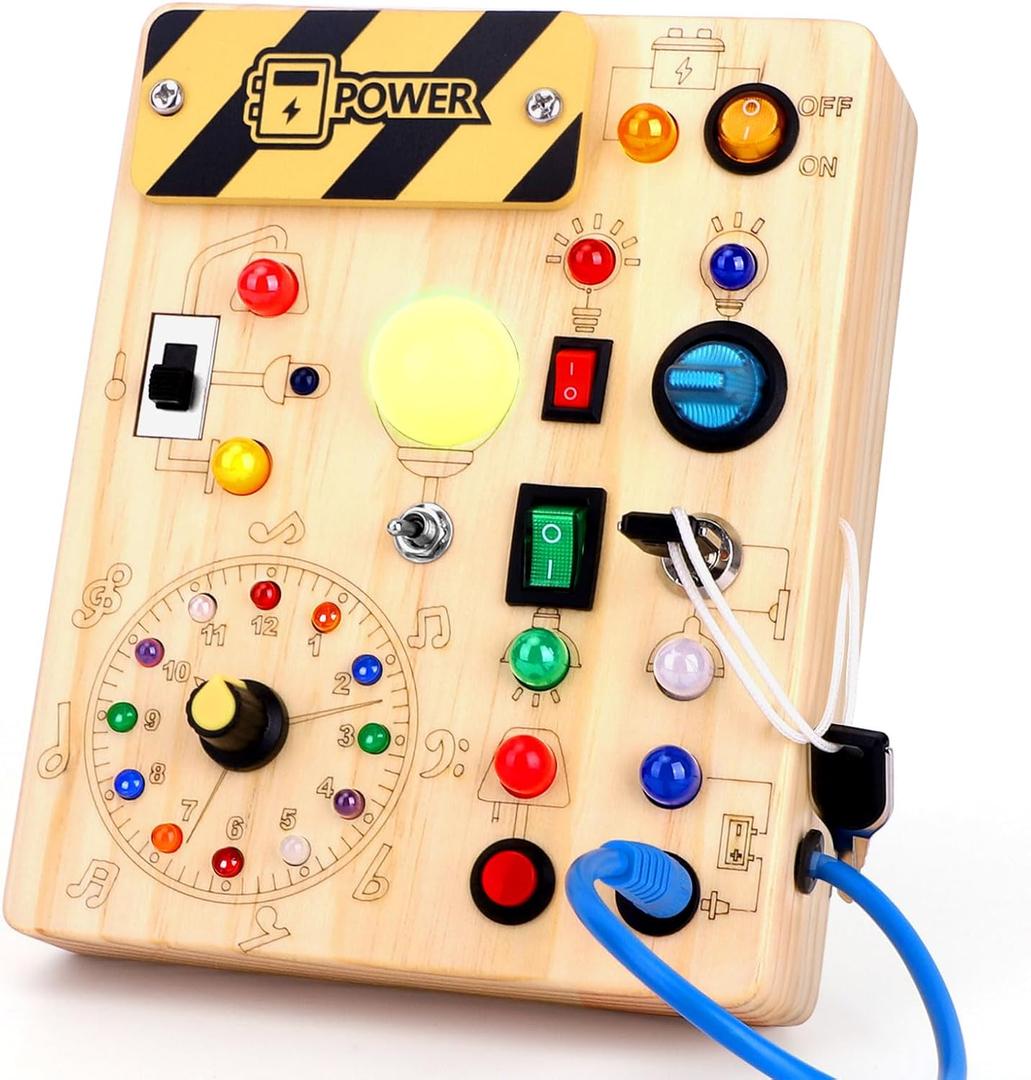 Grarain Busy Board for Toddlers - Montessori Educational Toy for 1-3 Year Old Boys & Girls | Travel-Friendly Sensory Learning Activity | Ideal for Kids with Autism(Clocks Busy Board)