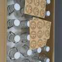 24 PCS Mini Flip Top Glass Bottle with Stoppers Decorative Small Swing Top Glass Bottles with Lids Kraft Adhesive Round Stickers for Wedding Themed Party Gift(4OZ/120 ml)
