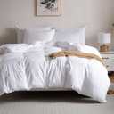 Soft Washed White Twin/Twin XL Duvet Cover Set, 1 Pillow Sham, No Comforter | Prewashed Microfiber, 4 Corner Ties, Button Closure, Ultra Soft, Cotton-Like Bedding Set, All Seasons, Duvet Cover 68"x90 in