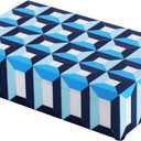 Handicrafts Home Blue Decorative Storage Box with Lid  Coffee Table Storage Box, Modern Resin Inlay Wooden Box, Remote Holder, Desk Organizer, Decorative Keepsake Box for Coastal Decor- 10x6x2.5