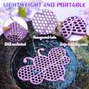 Patelai 4 Pack Floating Bee Island Watering Station 8 Inch EVA Foam Floating Bee Watering Station Butterfly Waterer for Feeding, Bath, Outdoor Garden Decor (Purple)