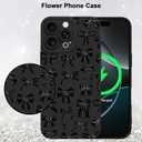 MZELQ for iPhone 16 Pro Max Case, Silicone Bow Paint Cute Pattern, Camera Protection Soft Slim Phone Case for Girls Women -Black