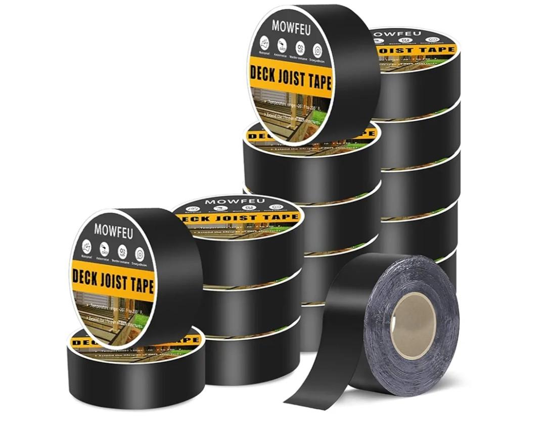 Deck Joist Tape 1-5/8" x 50', 16Pack Weather-Resistant Butyl Joist Tape for decking, Self-Adhesive Butyl Deck Tape for Top of Joists, Rim Joists, Under Joists and Beams