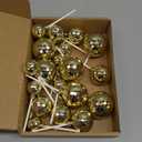 Teenyyou 24 Pcs Disco Ball Cupcake Toppers Happy Birthday Cake Topper 1970s Retro Cake Decorations Shiny Pink Mini Disco Ball Toppers for 70s 80s Theme Party Supplies(Gold)