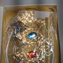 morvally Blonde Princess Synthetic Hair Cosplay Wig with Crown and Earrings Long Wavy Costume Wig Set for Girls Halloween Party (Kids)