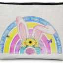 2 x 
Easter Rainbow Bunny Gifts for Women, Easter Makeup Cosmetic Bag Travel Toiletry Bag Gifts, Girly Aesthetic Zipper Makeup Pouch