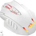 Redragon M913 Impact Elite Wireless Gaming Mouse, 16000 DPI Wired/Wireless RGB Mouse with 16 Programmable Buttons, 45 Hr Battery and Pro Optical Sensor, 12 Side Buttons MMO Mouse (White)