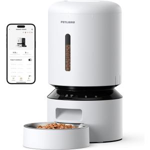 PETLIBRO Automatic Cat Feeder, 5G WiFi Automatic Dog Feeder with Freshness Preservation, 5L Timed Cat Feeders with Low Food Sensor, Up to 10 Meals Per Day, Granary Pet Feeder for Cats/Dogs (White)