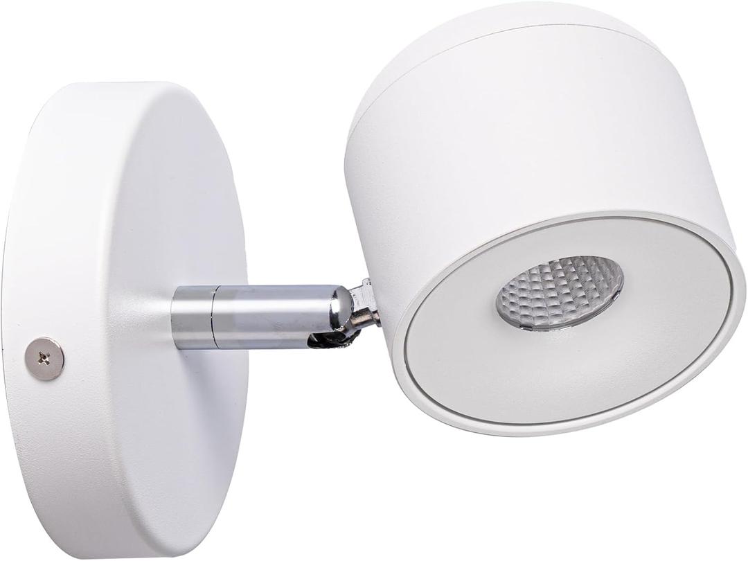 Aisilan Modern Wall Sconce Adjustable LED Wall Mount Fixture COB Wall Spotlight Lighting Indoor Wall Sconce for Bedside Living Room Hallway Wall Light 3000K 9W (White)