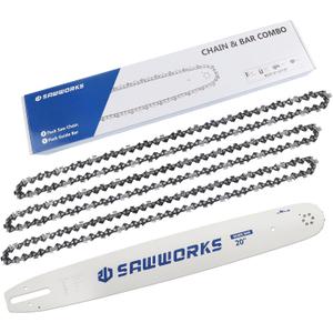 SawWorks 20 Inch Chainsaw Bar and Chain Combo .325" Pitch .063" Gauge 81DL