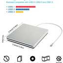 USB-C Superdrive External DVD/CD Reader and DVD/CD Burner for Apple-MacBook Air/Pro/iMac/Mini/MacBook Pro/ASUS/ASUS/DELL Latitude with USB-C Port Plug and Play(Silver)