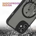 OOK Magnetic for iPhone 11 Case [Compatible with MagSafe] Black Wild Flower Slim Translucent Matte Case for iPhone 11 Case Camera Lens Protection Scratch-Resistant Cover, Black Wild Flower (6.1")