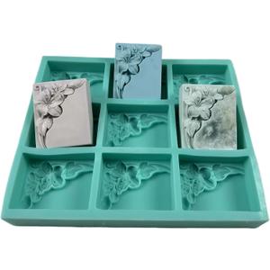 9 Cavities Tung Flower Silicone Mold Tray for Natural Soap Making,Flower Soap Molds Candle Wax Molds,Handmade Silicone Soap Mold Chocolate Cake Baking Tools