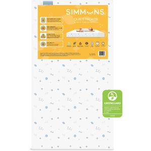 Simmons Kids Quiet Nights Dual Sided Baby Crib Mattress & Toddler Mattress - Sustainably Sourced Core - Waterproof - Hypoallergenic - GREENGUARD Gold Certified (Natural) - Ideal Firmness - Made in USA