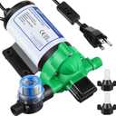 Dreyoo Upgraded 115V AC Water Diaphragm Pressure Pump, 4GPM 45PSI RV Water Pump with Plug Self Priming and Switch, Revolution Pump for Water Transfer Pressure Booster, with 1 Filter and 2 Connectors