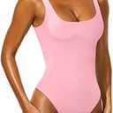 YFANG Women's Sexy Basic Bodysuit Sleeveless Double Lined Slim Fit Tank Tops, Medium