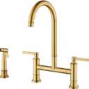 Kitchen Faucet with Side Sprayer 59" Extra Long Hose Pull-Out Spray High Arc Dual Handle Swivel Kitchen Sink Faucets 3 Holes Stainless Steel Brushed Gold Faucet for Commercial Laundry Farmhouse