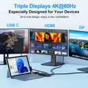 New Surface Thunderbolt 4 Dock Triple Displays 4K@60Hz HDMI+USB C+DP Compatible Surface Pro 12/11/10/9/8/X/7+/7, Surface Laptop 7/6/5/4/3, Surface Go 4/3/2/1, Surface Laptop Go 3/2/1, Surface Book 3/2