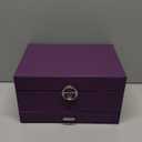 Earrings Jewelry Box for Girls, 5 Layers Jewelry Organizer with Earring Holder Organizer for Girls Earring Organizer Jewelry Boxes for Women Earrings and Necklaces Jewelry Box Organizer Purple (Large)