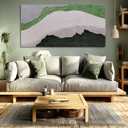 MLART99 Modern Abstract Green Black and White Canvas Wall Art Textured Nature-Inspired Grey Painting for Living Room Bedroom Office Contemporary Decor 24x48 Inch