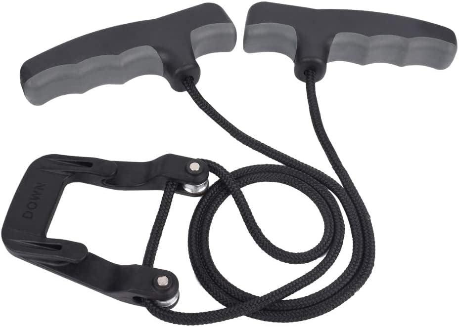 Compound Bow Crossbow Rope Cocking Device Pull Aid 4-Finger Silicone Wrapped Handle Green/Grey