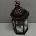 NEEDOMO Lanterns Decorative Indoor, 14.8'' Vintage Outdoor Lantern with Clear Glass, Metal Candle Holder for Front Porch, Patio, Wedding, Party, Home Kitchen Coffee Table Livinig Room Decor