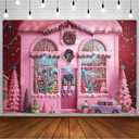 AIBIIN 7x5ft Winter Christmas Backdrop for Photography - Santa's Toy Shop Christmas Store Background - New Year Window Gift Decor for Girls Birthday Portrait Photo Studio Props