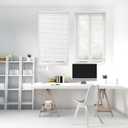 DEZ FURNISHINGS Cordless 1" Signature Mini Blind with Flexible Slats, 70" W x 48" H, Pearl White