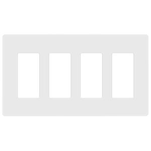 ENERLITES - SI8834-W-STICKER Screwless Decorator Wall Plates Child Safe Outlet Covers, Size 4-Gang 4.68" H x 8.30 L, Unbreakable Polycarbonate Thermoplastic, SI8834-W, Glossy, White