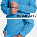 TACVASEN Men's Long Sleeve Crewneck Sweatshirt Winter and Fall Casual Warm Sweatshirt Fleece Lined Pullover (Blue, XXL)