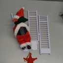 Climbing Santa Ladder Electric Santa Claus Climbing Ladder Up and Down Creative Plush Santa Claus Figure with Bag Musical Moving Santa Indoor Xmas Tree Hanging Ornaments for Party Home Decor