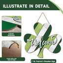 2 x St Patrick's Day Wreath For Front Door, Lucky Shamrock Welcome St Patricks Day Door Sign St Patricks Day Decoration Wreath Hanger for Irish Holiday Indoor Outdoor Home Farmhouse Wall Window