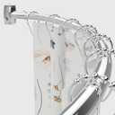 Adjustable 30-50 inches Curved Shower Curtain Rod, Premium Stainless Steel Rustproof Shower Rod for Bathroom, Need to Drill, Silver