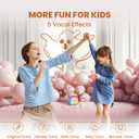 Mini Karaoke Machine for Kids, 2026 TOP Toys Birthday Gifts Ideas for Girls Ages 4, 5, 6, 7, 8, 9, 10, 12+ Years Old, Portable MP3 Player with 2 Wireless Mics for Family Home Party, Off White