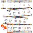 Number Line for Classroom Office Wall,Bulletin Board Border,Printed Paper Signs 0-120 Laminated Number Line Strips Chalkboard Brights Math Poster Classroom Decorations for Teachers, Students, Kids