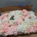 12 Pack Flower Wall Panels 16 x 24 inch 3D Rose Wall Mat Decorative Faux Floral Panel Hydrangea Silk Faux Flower Backdrop for Photo Background Home Wedding Party