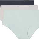 Calvin Klein Women's Invisibles Seamless Hipster Panties, Multipack (Shark/Wind Chime/Moonlight Jade) XS